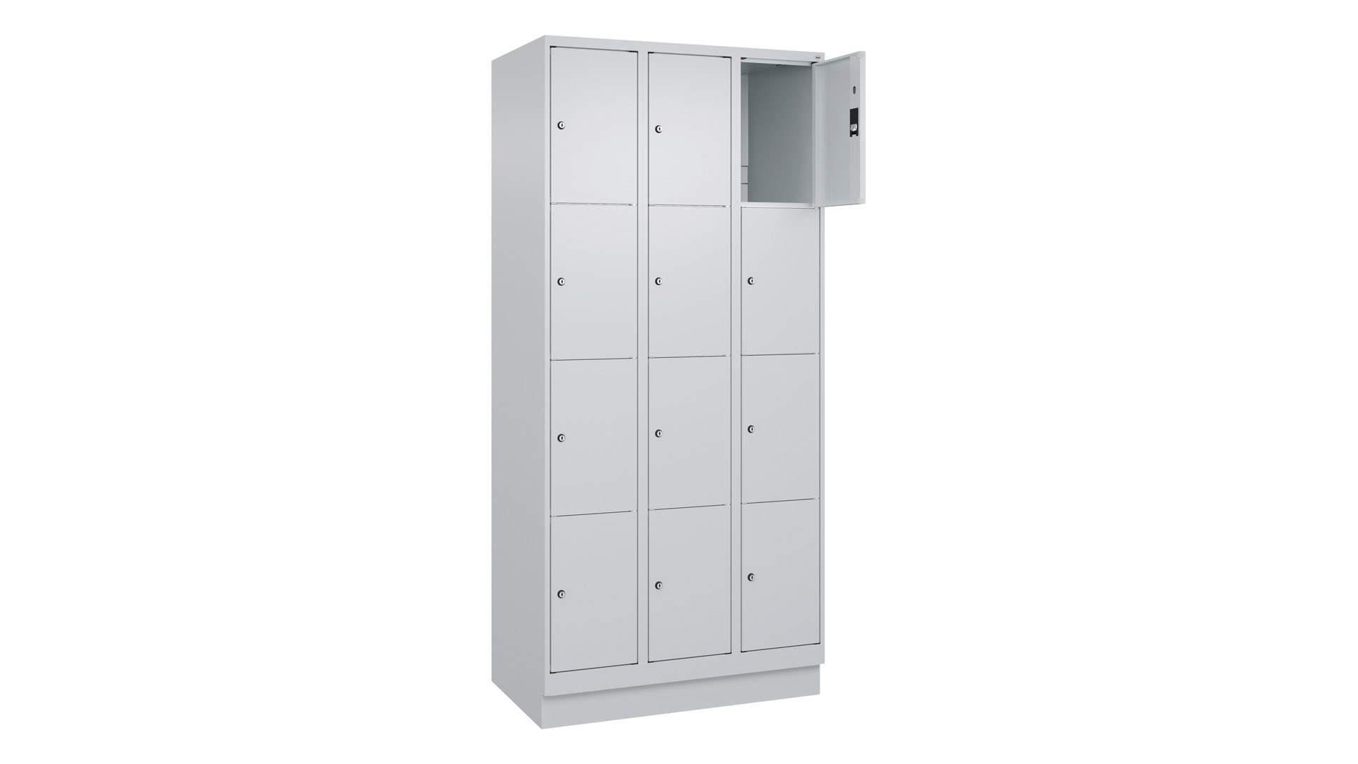 Fächerschrank, Breite 90 cm, Höhe 195 cm, Tiefe 50 cm, 12 Fächer