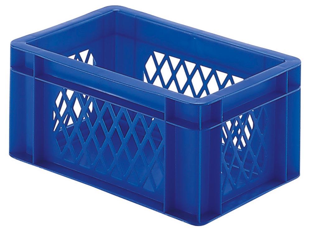 Euronormbehälter, PP, Boden geschlossen + Wände durchbrochen, Volumen 8,7 l, LxBxH 300x200x210 mm, Farbe gelb, VE 6 Stück