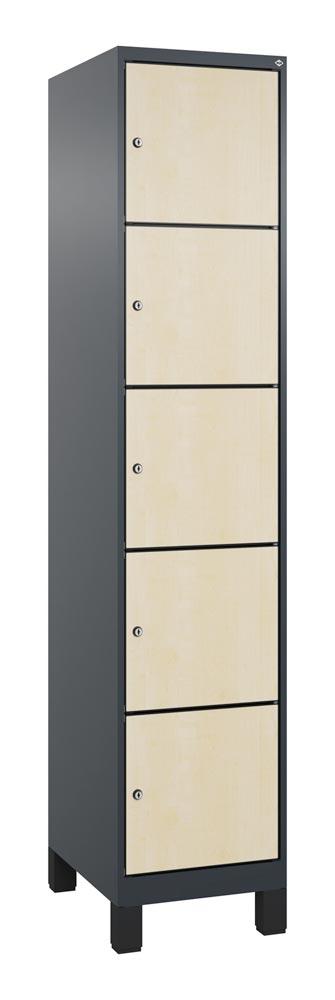 Fächerschrank mit MDF Türen, Breite 40 cm, Höhe 195 cm, Tiefe 50 cm, 5 Fächer