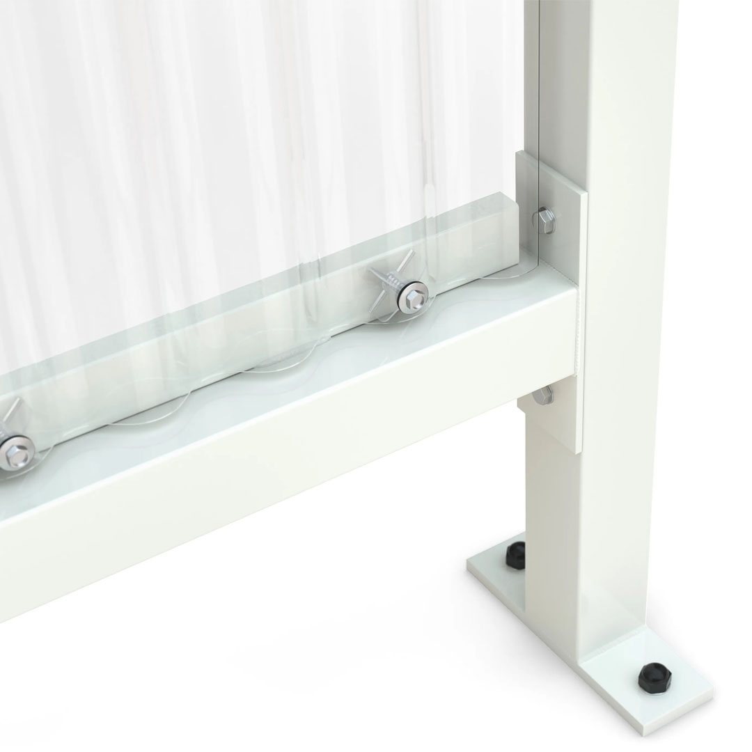 Raucherunterstand, Flachdach, für 2-3 Personen, grauweiß, Stahl/PVC, 2.360 x 1.720 x 1.580 mm (HxBxT), Bausatz