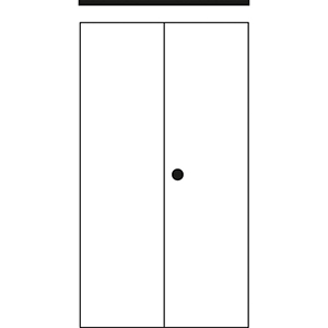 Aktenregal - Regal-Schrank-Kombination, lichtgrau RAL 7035, 1 Deckboden, 4 Schrankböden, Tür H 1950 mm, BxTxH 1005x300x2000 mm