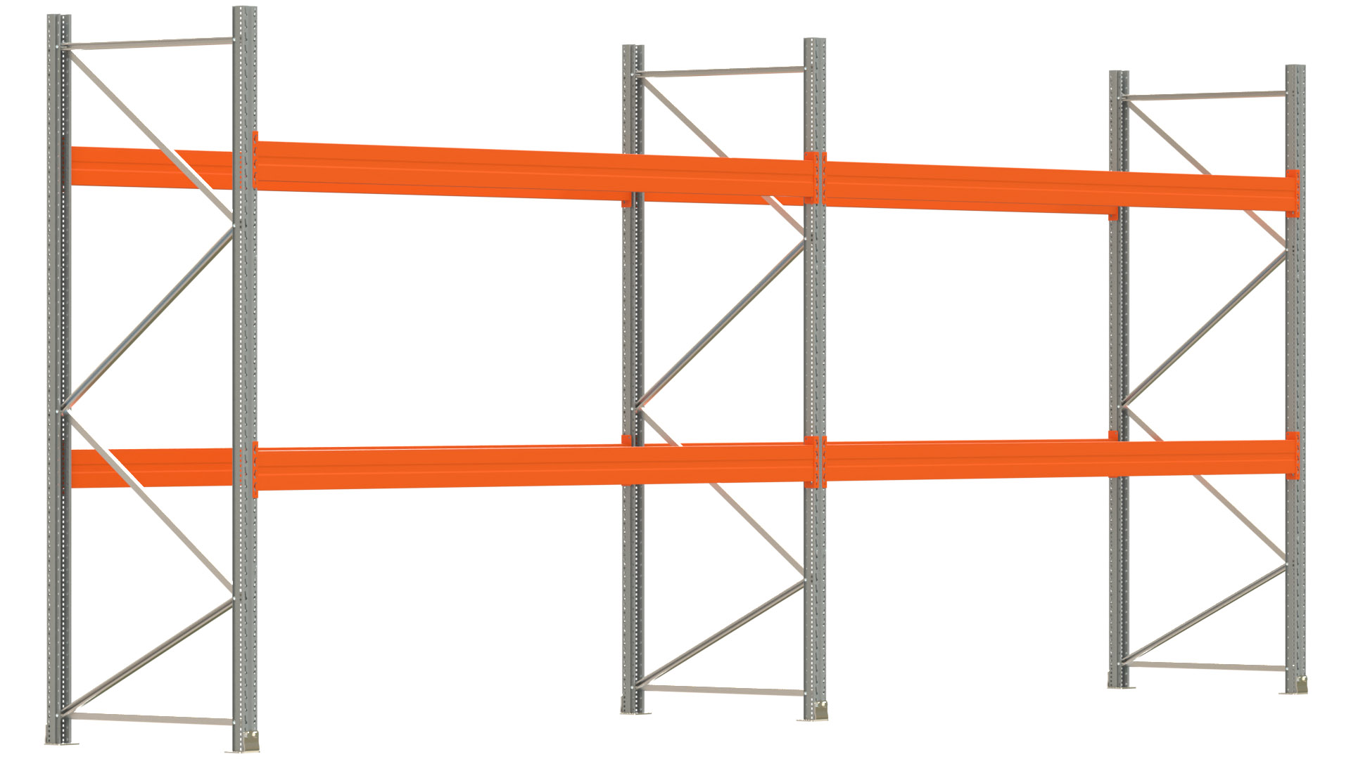 Palettenregal ARTUS - Breite 745,5 cm - Höhe 300 cm - Tiefe 110 cm - Fachlast 3700 kg - 24 Palettenstellplätze