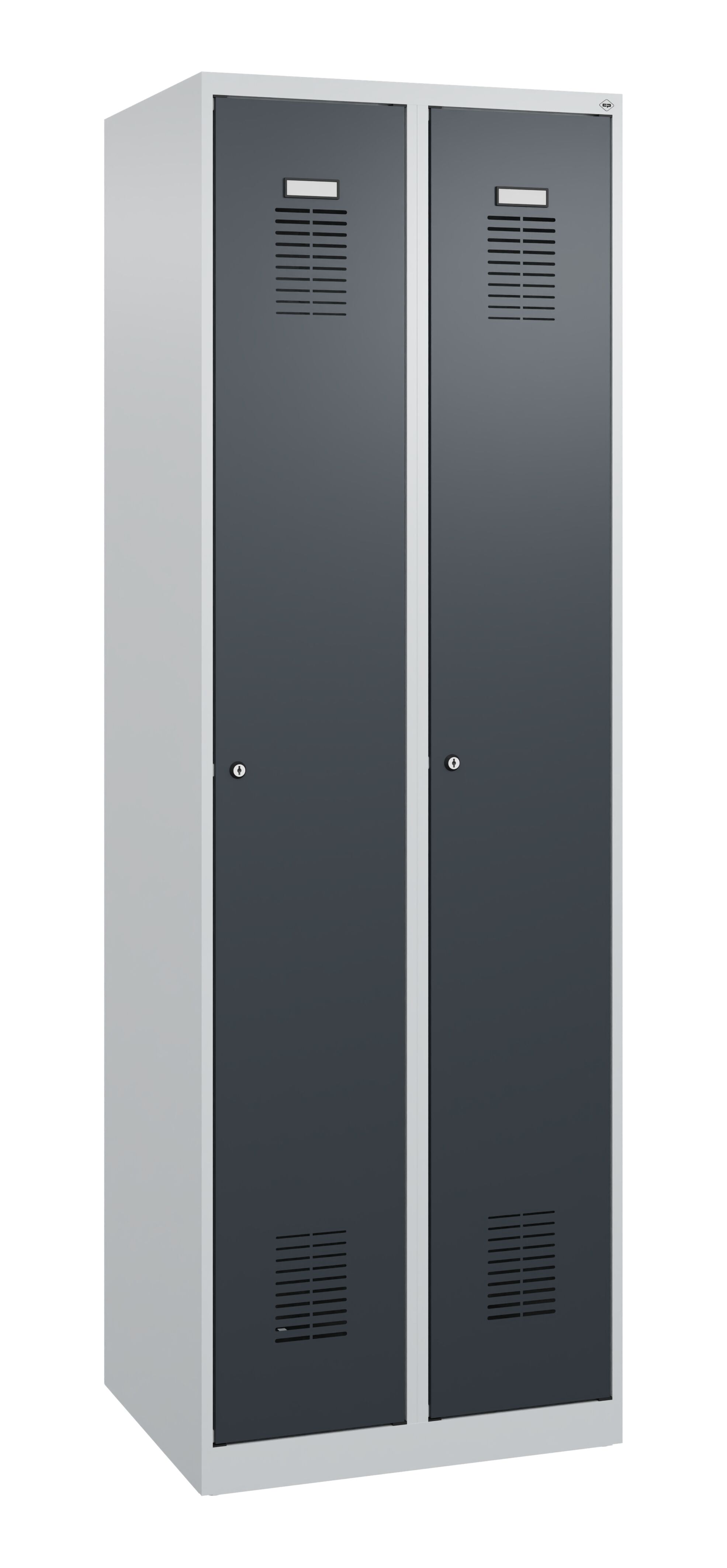 C+P Spind Basis PLUS, 2 Abteile, 1850x600x500mm, 7035/7016