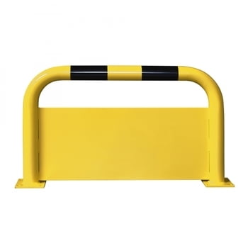 Rammschutz-Bügel mit Unterfahrschutz, Anfahrschutz aus Gütestahl, hochbelastbar, 1.000 mm Breite, 600 mm Höhe, gelb kunststoffbeschichtet