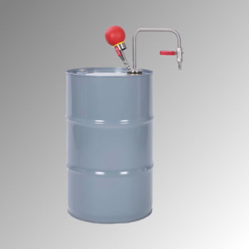Handpumpe - Balgpumpe - für hochreine Lösemittel - mit Auslaufbogen - Tauchtiefe 600 mm, elektrisch leitfähig - für Fässer und Tanks