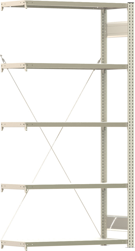 Fachbodenregal BERT - Breite: 100,5 cm - Tiefe: 40 cm - Höhe: 200 cm - 5 Böden - Anbauregal