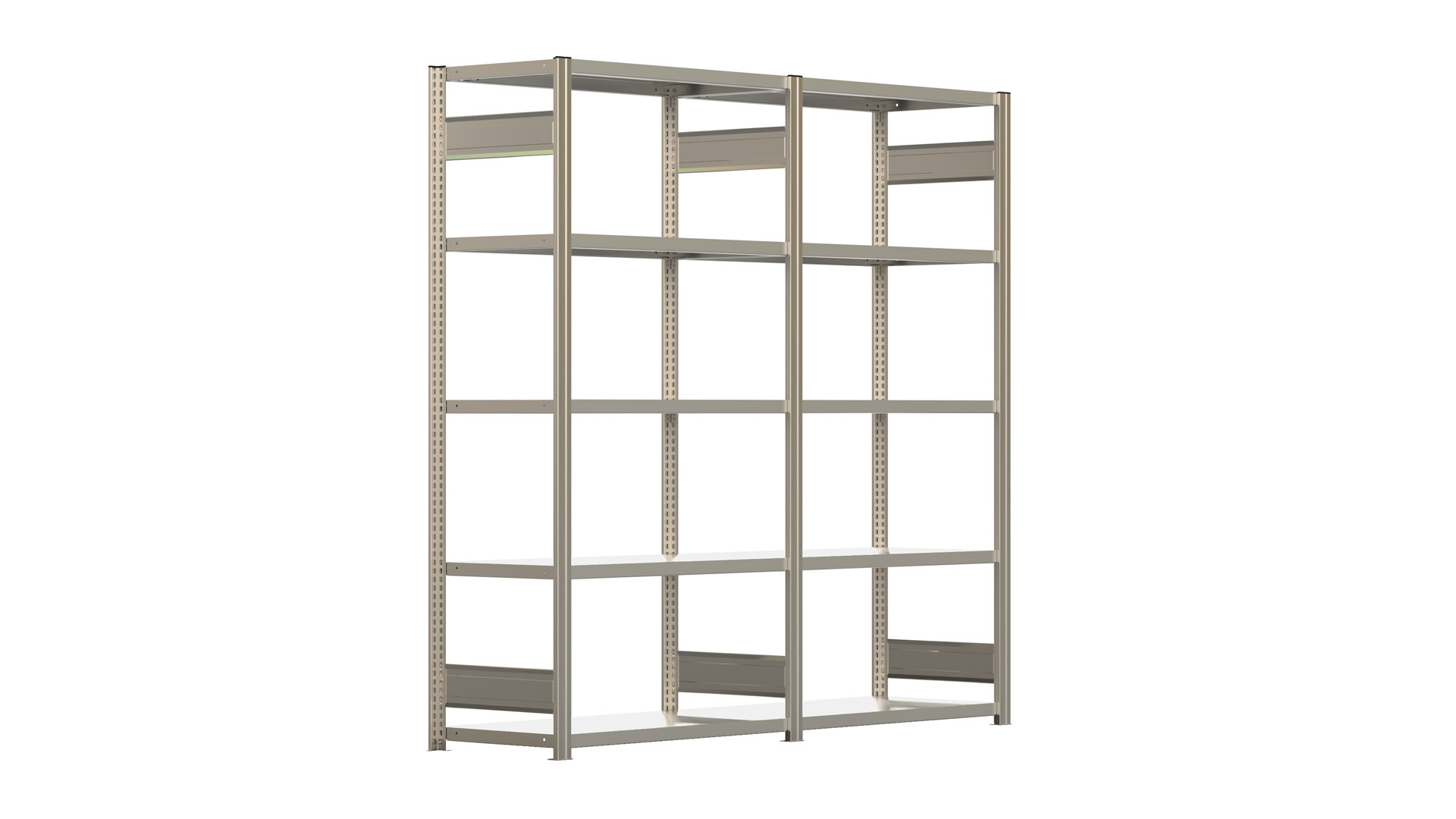 Fachbodenregal BERT - Breite: 201 cm - Tiefe: 50 cm - Höhe: 200 cm - 10 Böden - Regalreihe