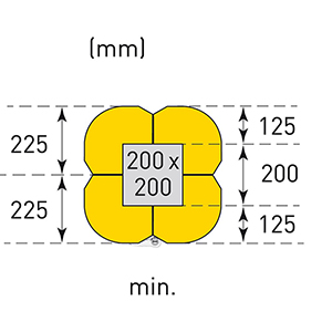 Säulenanfahrschutz, Polyethylen, Höhe 1100 mm, für eckige Säulen, Säulenmaße BxT max. 300x300 mm