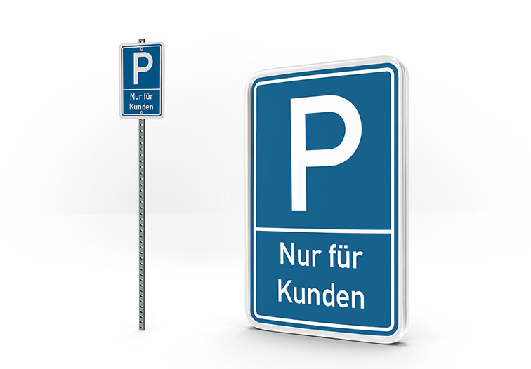 Parkplatz- und Verkehrskennzeichnung