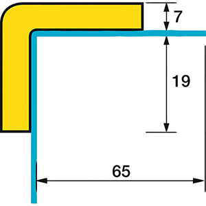 Eckschutzprofil, Winkelform, BxH 26x26 mm, mit Edelstahlrü