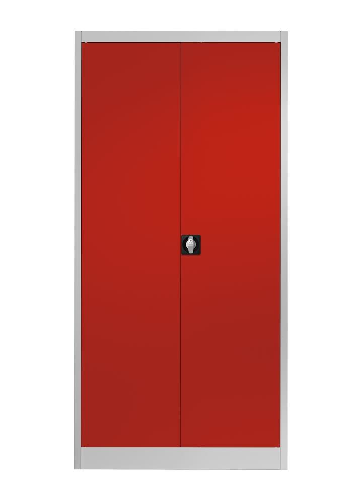 Flügeltürenschrank, 4 verzinkte Fachböden,  Fachböden,BxTxH 950x420x1950 mm, RAL7035/3000