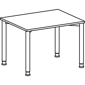 Schreibtisch, BxTxH 1000x800x680-800 mm, höhenverstellbar, Platte ahorn, Rundrohrgestell anthrazit