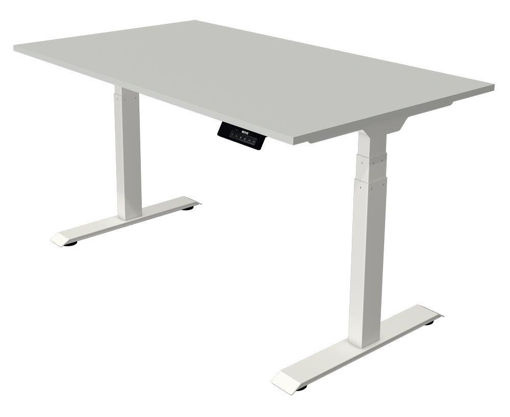 Sitz-/Stehschreibtisch - BxTxH 1600x800x620-1270 mm - lichtgrau