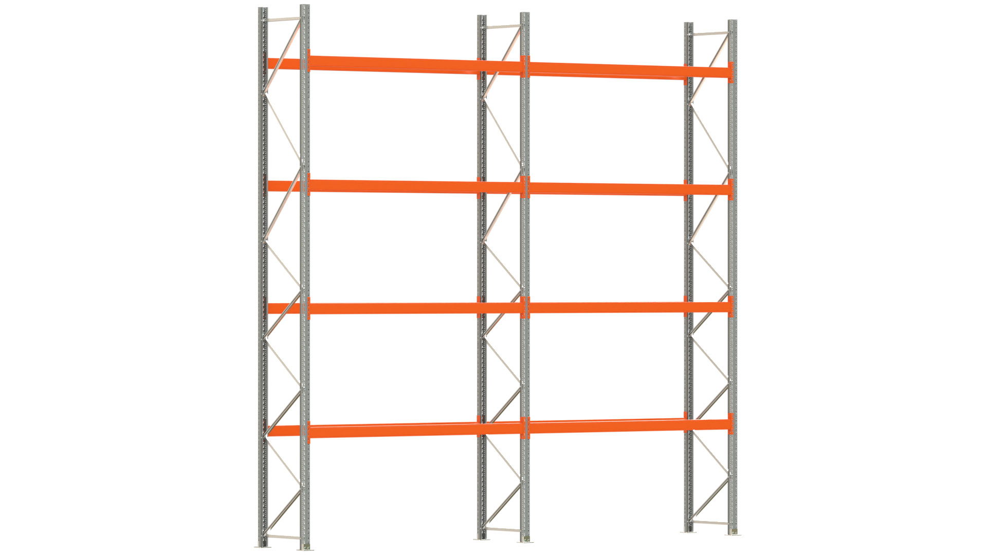 Palettenregal ARTUS - Breite 565,5 cm - Höhe 550 cm - Tiefe 80 cm - Fachlast 2000 kg - 20 Palettenstellplätze
