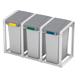 Kunststoff-Mülltrennsystem, Erweiterungseinheit, Volumen 38 l, BxTxH 382x432x590 mm, grau