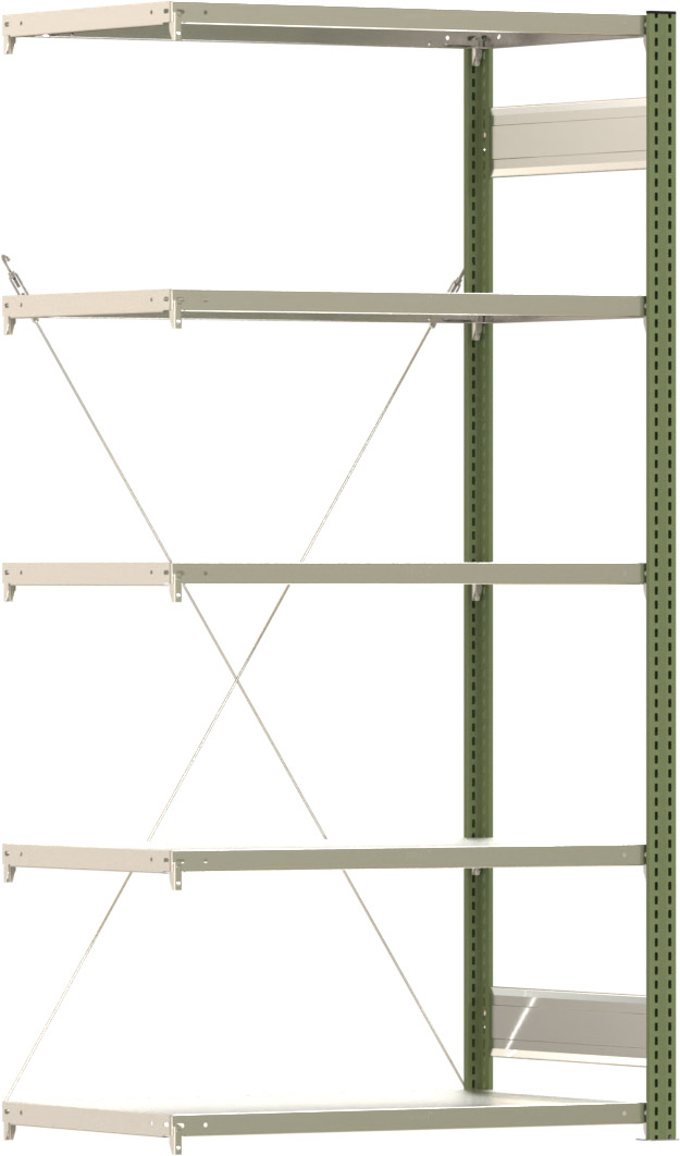 Fachbodenregal BERT - Breite: 100,5 cm - Tiefe: 60 cm - Höhe: 200 cm - 5 Böden - Anbauregal