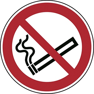 Verbotsschild, Rauchen verboten, Alu, Durchm. 200 mm, DIN EN ISO 7010