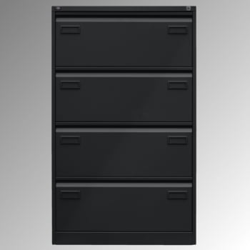 Bisley Light Hängeregisterschrank - 4 Schubladen - doppelbahnig - Farbe schwarz