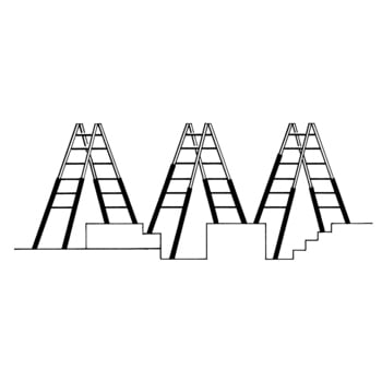 Aluminium-Treppenstehleiter - beidseitig begehbar - stufenlos verstellbare Fußverlängerungen - Länge 1.750 - Breite oben/unten 340/535 - Aluleiter