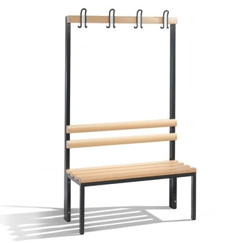 C+P Garderobenbank, Sitzbank für Umkleide, Breite 100 cm, Höhe 165 cm, Tiefe 40,3 cm