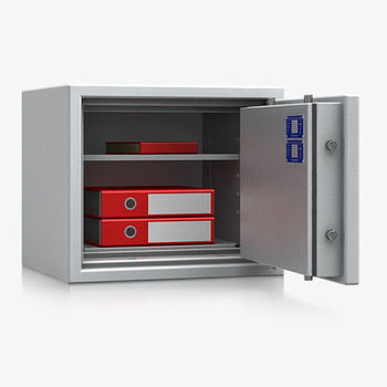 Dokumententresor, Geldschrank, Safe, VdS Klasse 2, 60 Minuten feuerfest, Türen 1-flügelig, 503 x 595 x 497 mm (HxBxT), Farbe lichtgrau (RAL 7035)