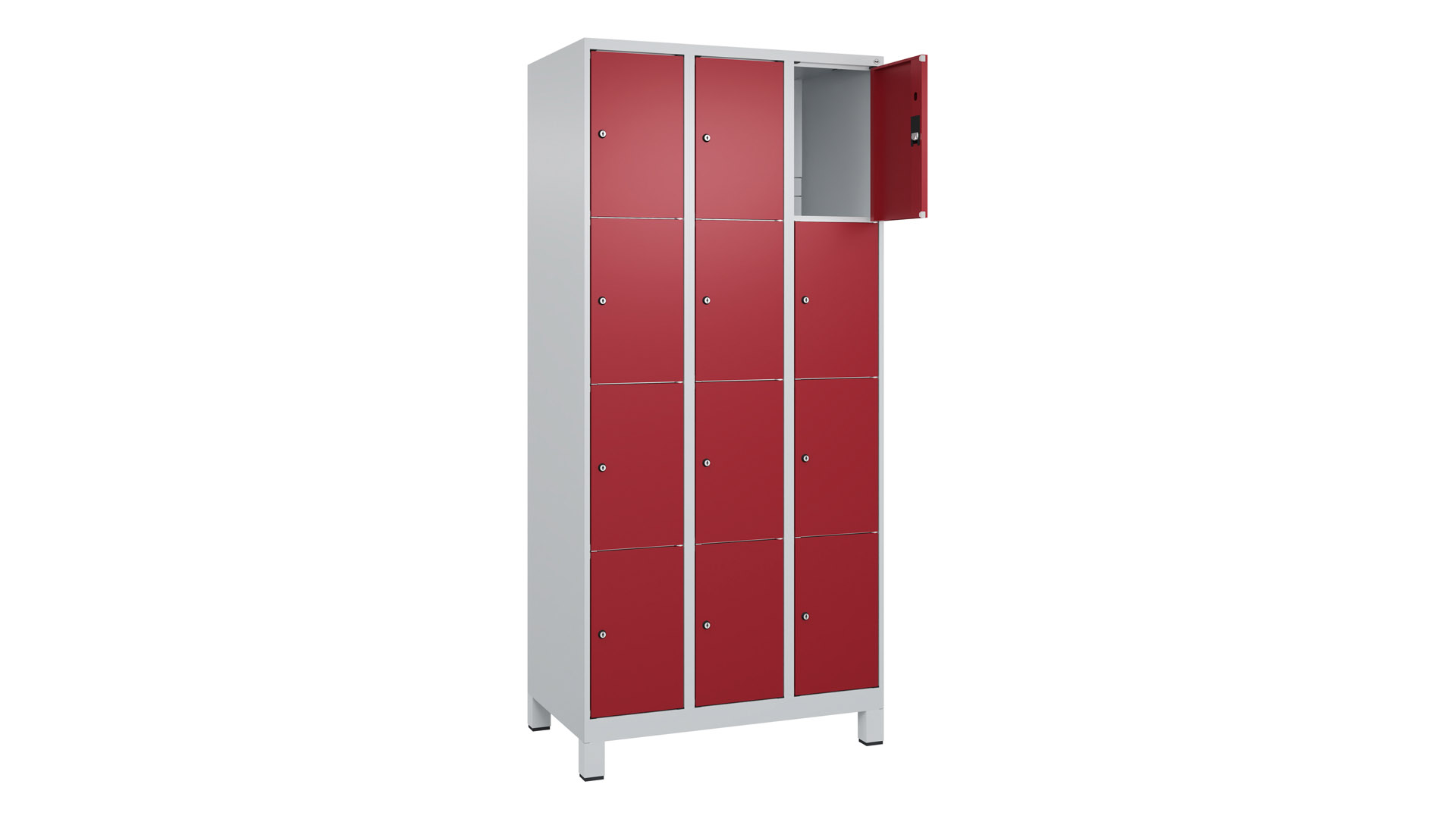 Fächerschrank, Breite 90 cm, Höhe 195 cm, Tiefe 50 cm, 12 Fächer