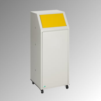 Wertstoffsammelgerät - fahrbar - 69 l - 1.050 x 400 x 400 mm (H x B x T) - Korpus kieselgrau - Einwurfklappe gelb - Abfallbehälter