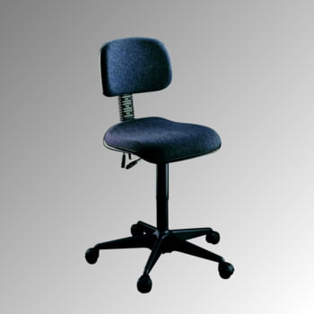ESD Arbeitsstuhl - Bürostuhl - antistatisch - Sitzhöhe 450-580 mm - Polster anthrazit - kleine Rückenlehne - Stahl Fußkreuz mit Rollen