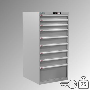 Lista Schubladenschrank - 78.311.020 - 1.450x717x725 mm (HxBxT) - 9 Schubladen - 75 kg - Key Lock - lichtgrau (RAL 7035)