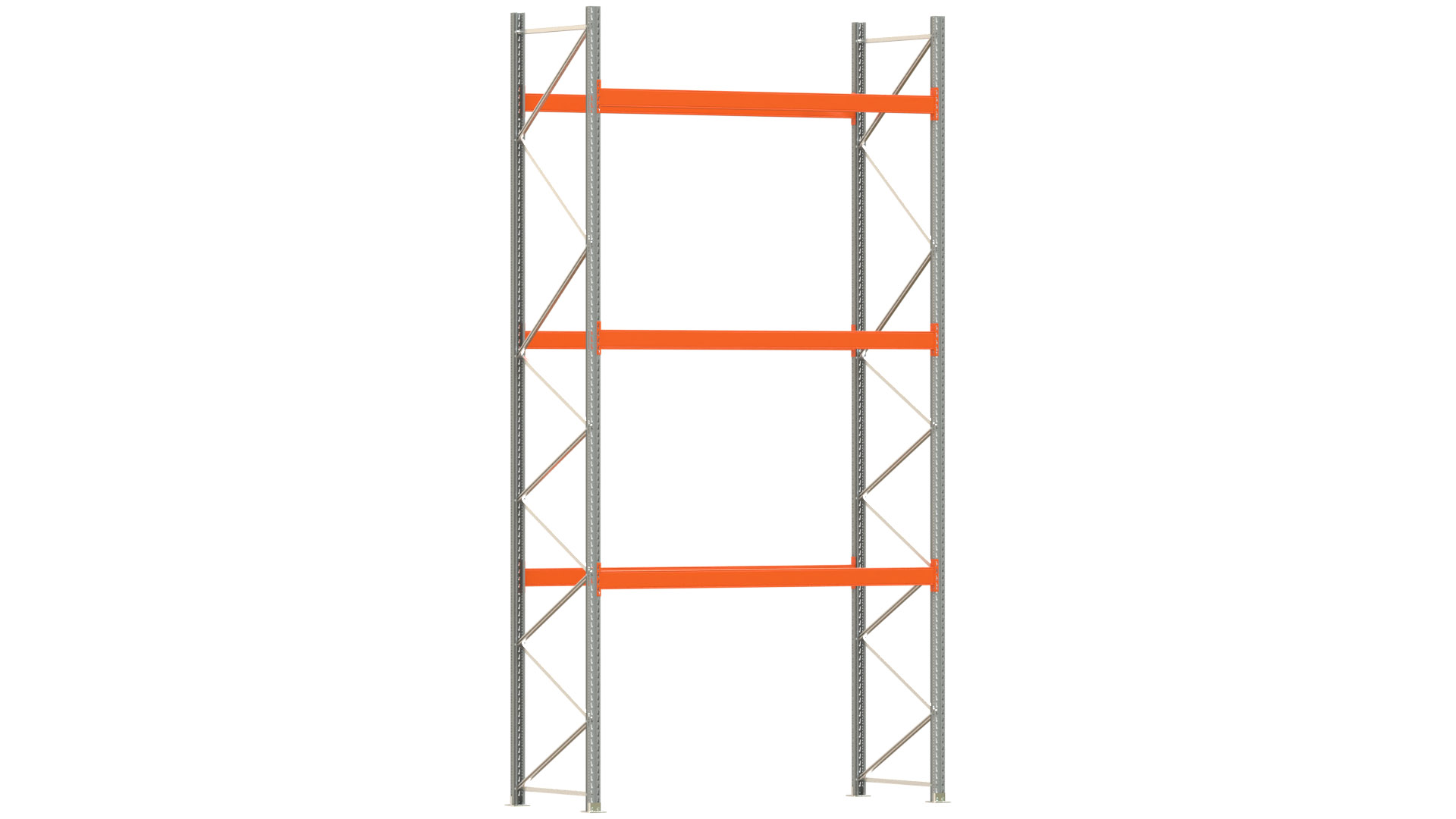 Palettenregal ARTUS - Breite 287 cm - Höhe 550 cm - Tiefe 110 cm - 3 Träger-Ebenen - Fachlast 3000 kg - 12 Palettenstellplätze