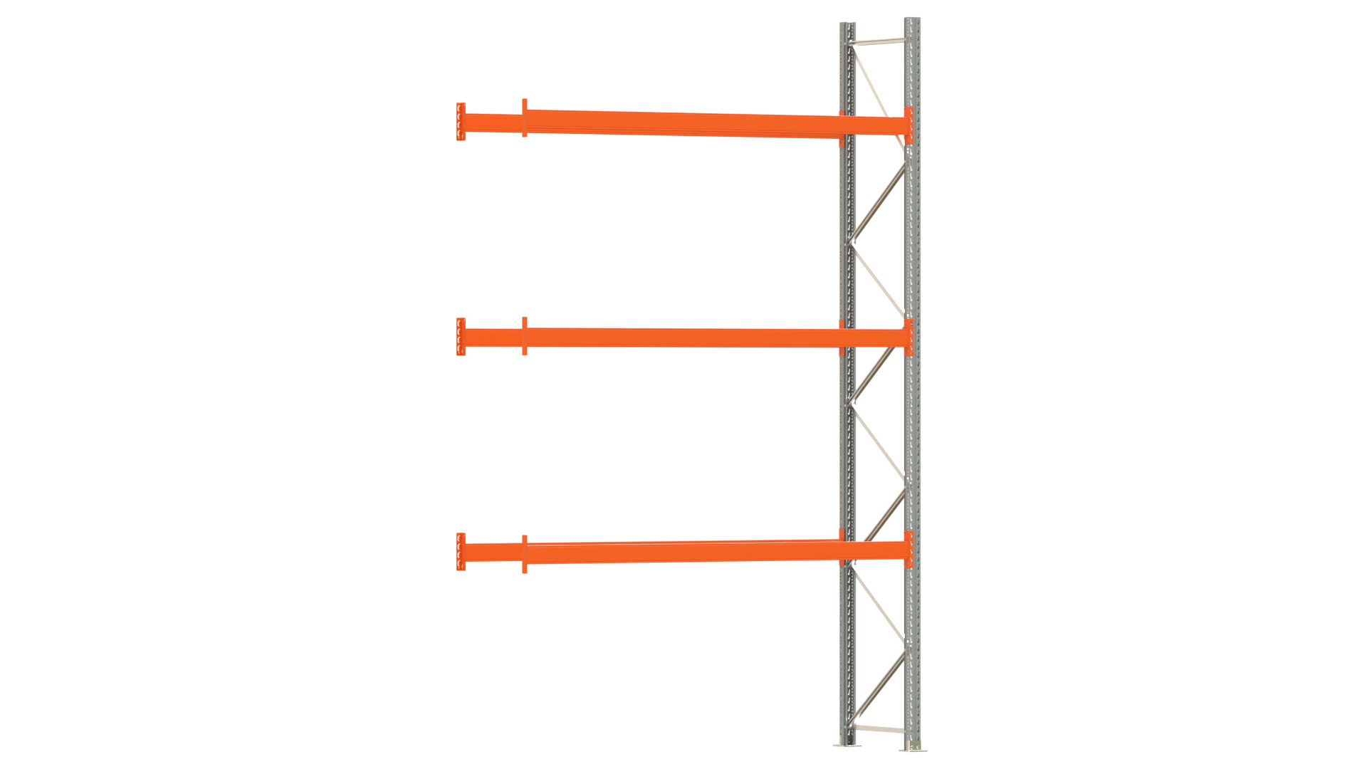 Palettenregal ARTUS - Anbaufeld - Breite 278,5 cm - Höhe 450 cm - Tiefe 80 cm - 3 Träger Ebenen