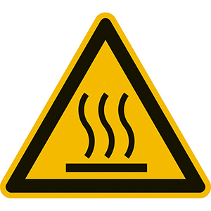 Warnschild, Warnung vor heißer Oberfläche, Alu, 300 mm