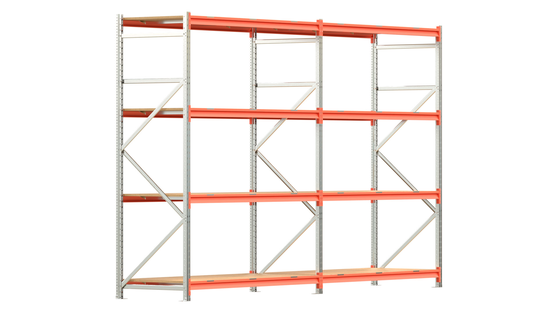 Weitspannregal EMMA - Höhe: 250 cm - Fachbreite: 185 cm - Tiefe: 80 cm - Set