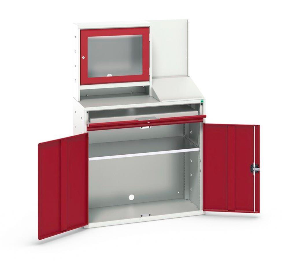 Computerschrank mit Bildschirmfach und Tablar
