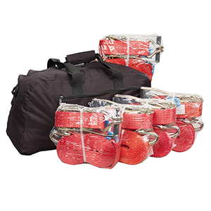 Zurrgurte-Set, bestehend aus 5x6 m 1000 daN + 5x8 m 2000 daN, verpackt in einer Sporttasche