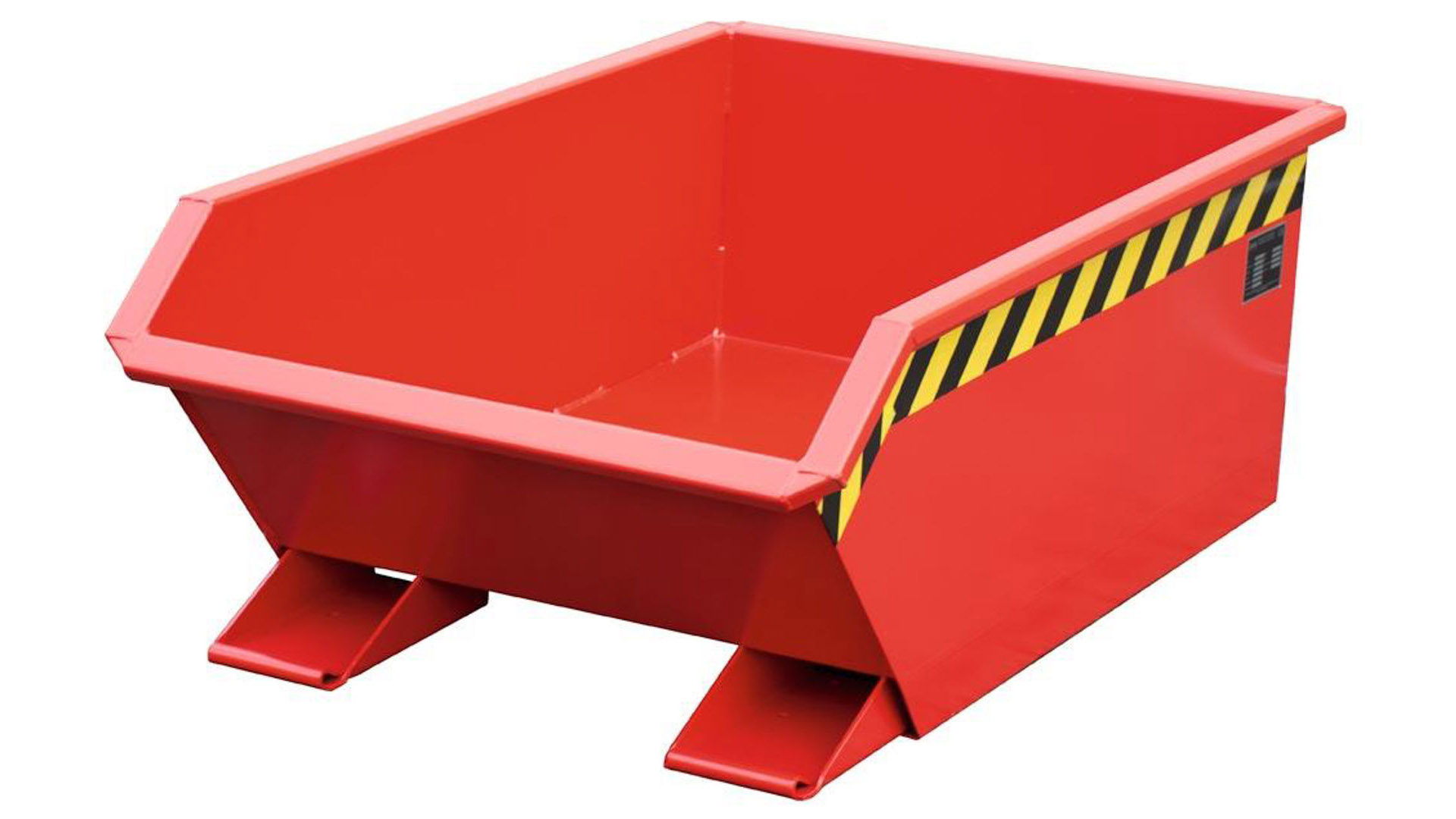 Kippmulde, Kippbehälter - niedrig - Volumen 270 l - Tragkraft 1.000 kg - 450 x 780 x 1.385 mm (HxBxT) - feuerrot