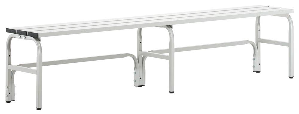 Sitzbank mit Aluleisten, Breite 150 cm, Höhe 45 cm, Tiefe 35 cm