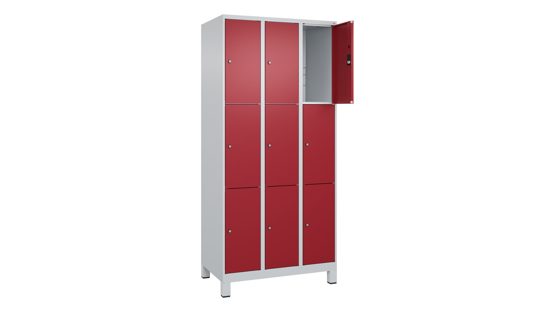 Fächerschrank, Breite 90 cm, Höhe 195 cm, Tiefe 50 cm, 9 Fächer
