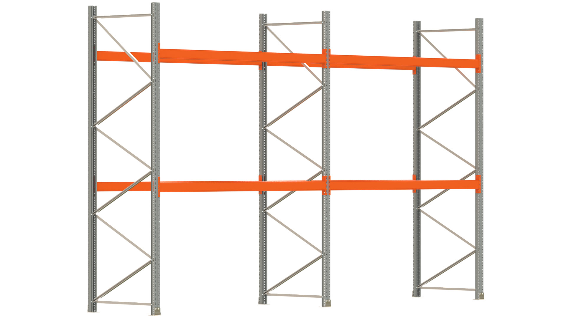 Palettenregal ARTUS - Breite 565,5 cm - Höhe 350 cm - Tiefe 110 cm - max. Fachlast 2100 kg - 18 Palettenplätze