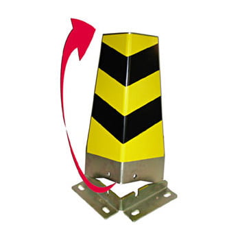 Ecken Anfahrschutz - Winkel-Profil - Höhe 400 mm - gelb/schwarz - Befestigungswinkel innen