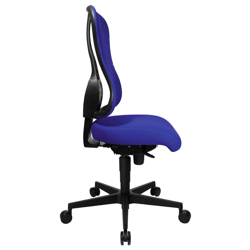 Bürostuhl, Schreibtischstuhl, Drehstuhl, Sitz-BxTxH 500x480x420-550 mm, Lehnenh. 600 mm, Synchronm., Muldensitz mit Federkissen, royalblau