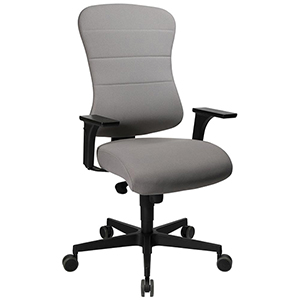 Bürostuhl, Schreibtischstuhl, Drehstuhl, Sitz-BxTxH 500x480x420-550 mm, Lehnenh. 600 mm, Synchronm., Muldensitz mit Federkissen, hellgrau