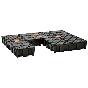 PE-Auffangwanne, BxTxH 600x400x165 mm, Auffangvol. 25 l, Gewicht 1,8 kg, schwarz