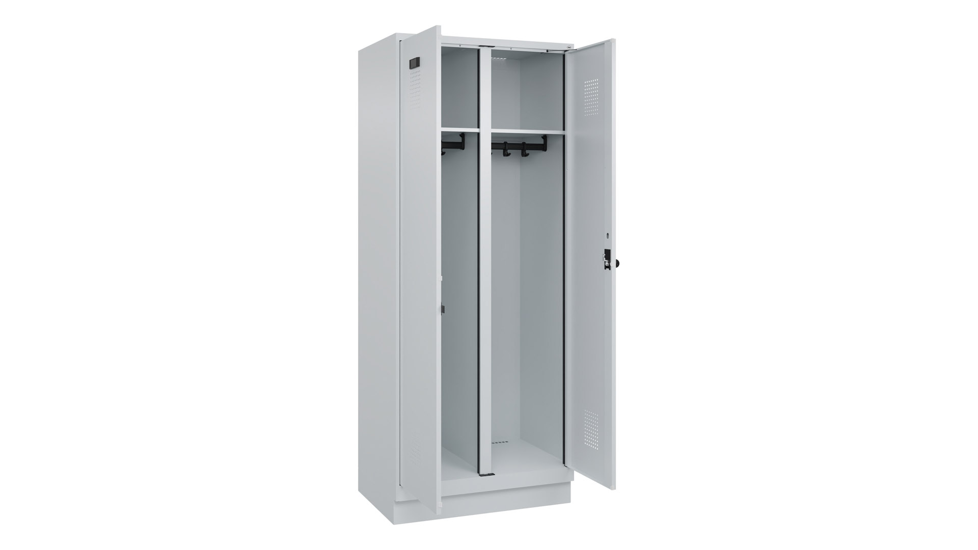 Doppelspind - schwarz weiß Trennung,  Breite 80 cm,  Höhe 195 cm,  Tiefe 50 cm,  2 Abteile