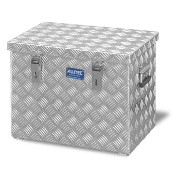 Riffelblech Aluminiumbox - Aluminiumbehälter - Transportbehälter - Griffe und Verschlüsse aus Edelstahl - 70 l Vol. - 420 x 522 x 375 mm (HxBxT)
