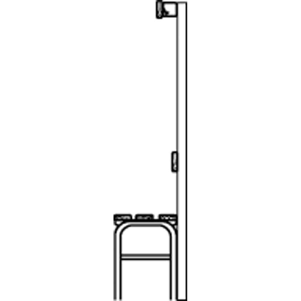 Garderobenbank, einseitig, Hakenleiste, ohne Schuhrost, Edelstahl/Alu, TxH 375x1650 mm, Länge 1015 mm, RAL 7035