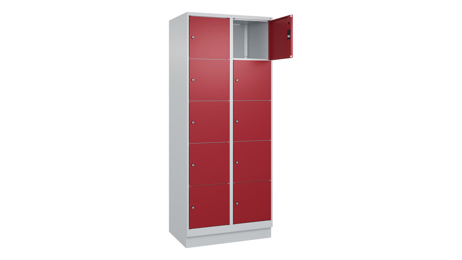 Fächerschrank, Breite 80 cm, Höhe 195 cm, Tiefe 50 cm, 10 Fächer