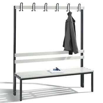 C+P Sitzbank für Umkleide und Garderobe, Breite 150 cm, Höhe 165 cm, Tiefe 40,3 cm