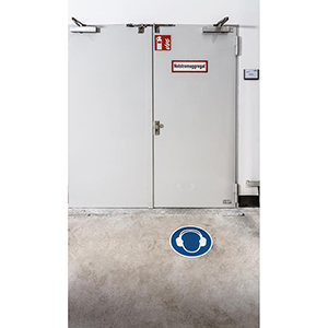 Sicherheitskennzeichen, selbstklebend, Gehörschutz benutzen, Durchm. 430 mm