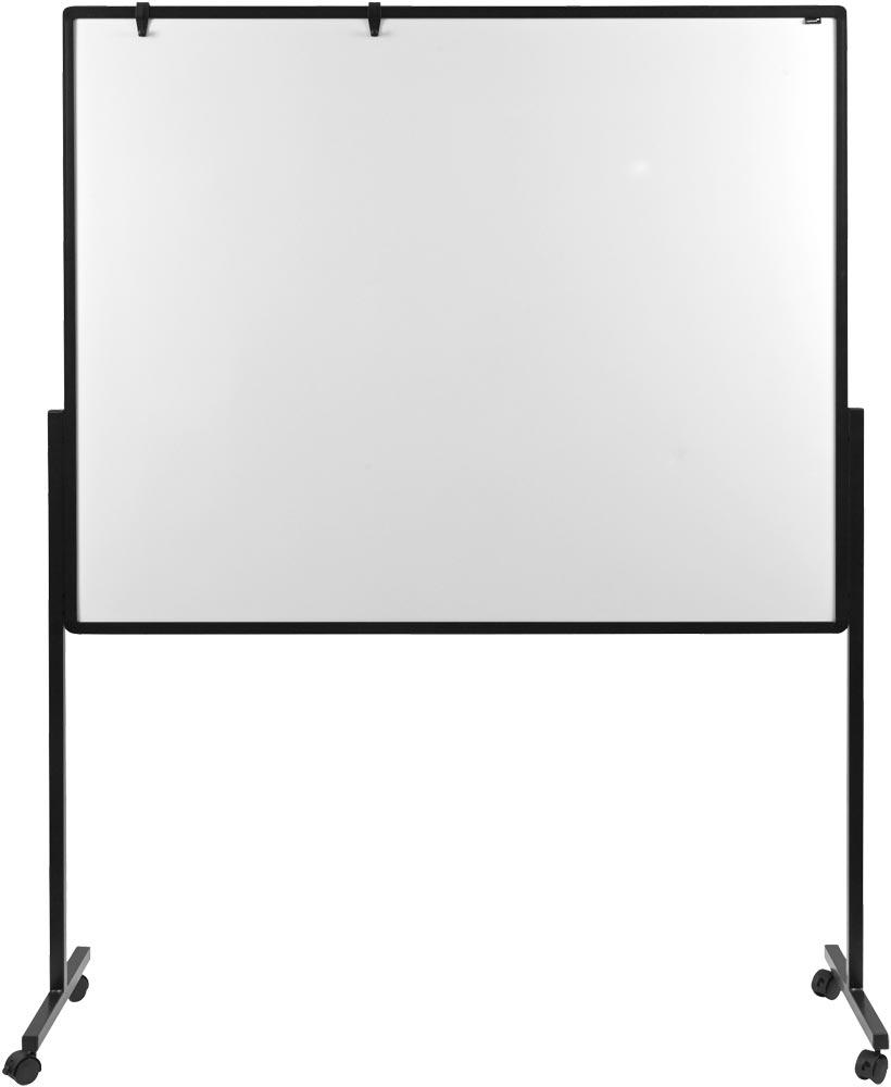 Moderationswand fahrbar, 3 in 1, Whitboard, Pinnwand, Flipchart,Tafelgröße BxH 1500x1200 mm, Gesamthöhe 1977-2277 mm